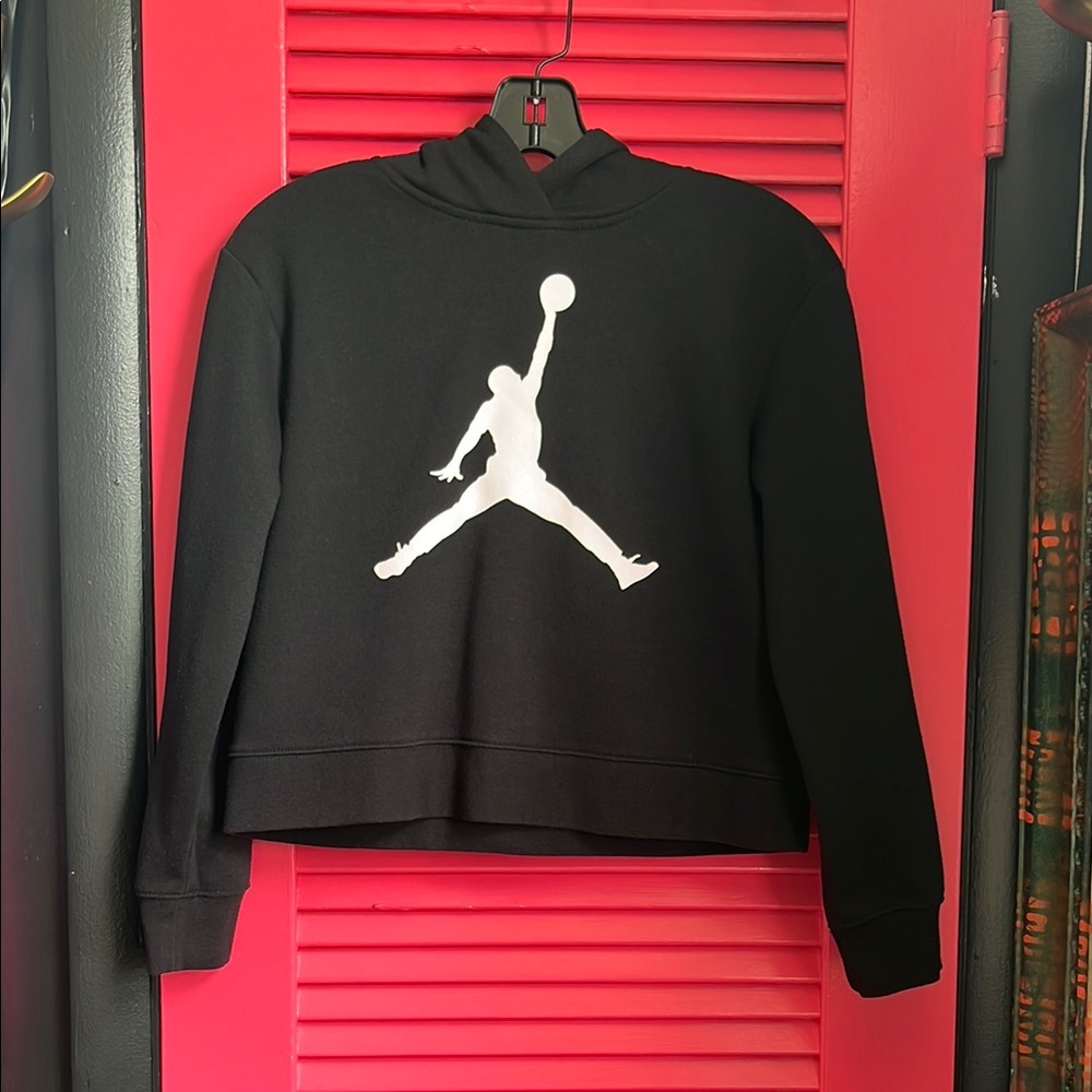 Jordan Black Hoodie with Red Jumpman Logo